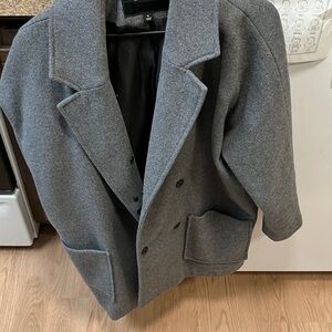 Andrew Marc Charcoal Double-Breasted Coat